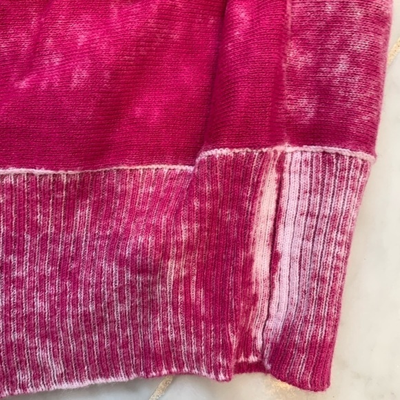 Minnie Rose NWT hot pink overdyed off the shoulder cotton cashmere size XL - Picture 5 of 9